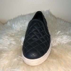 Black Faux Leather ECENTRCQ Slip-on Sneaker